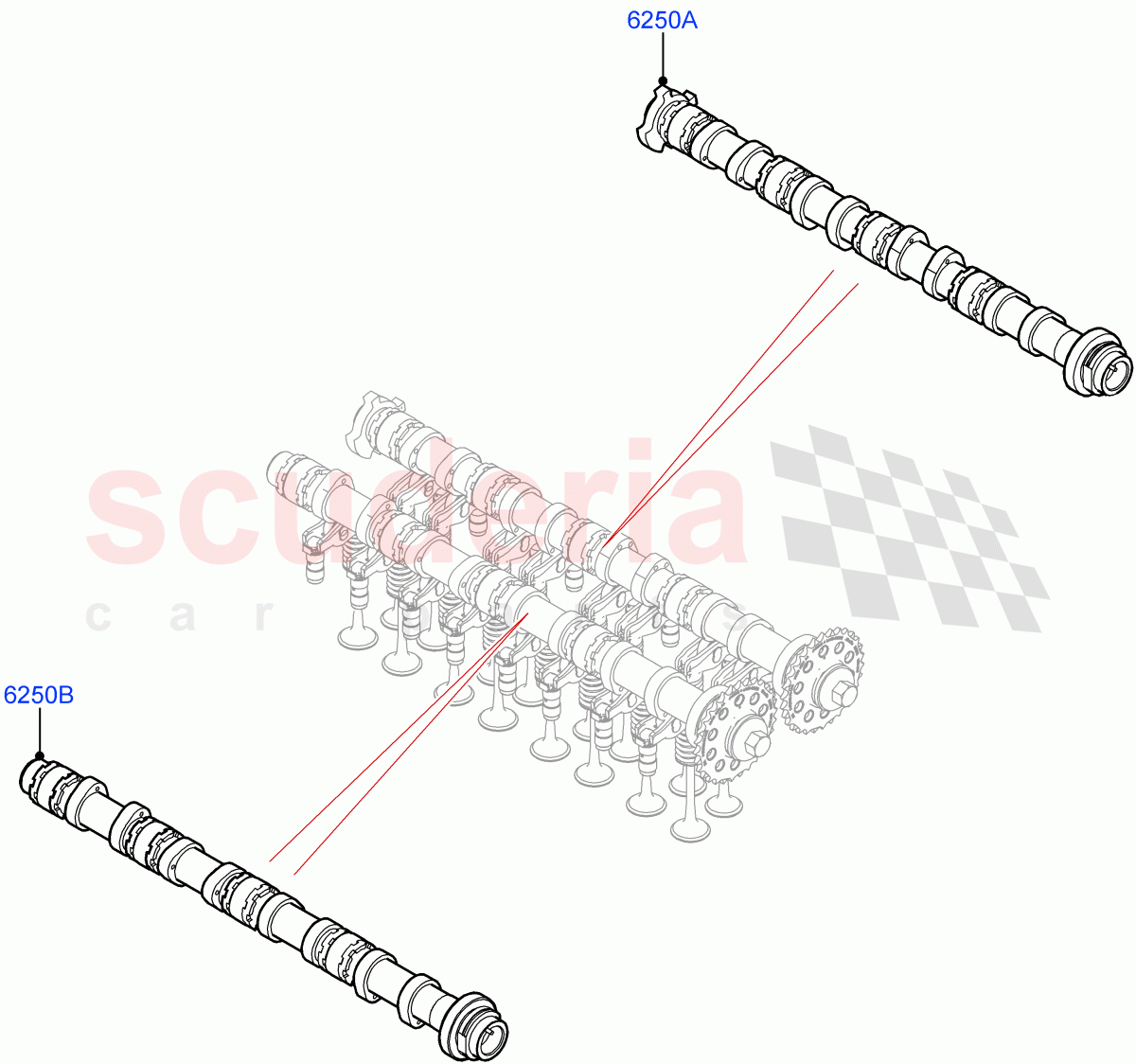 Camshaft (2.0L AJ21D4 Diesel Mid, Halewood (UK)) ((V) FROMMH000001) of Land Rover Land Rover Range Rover Evoque (2019+) [2.0 Turbo Diesel AJ21D4]