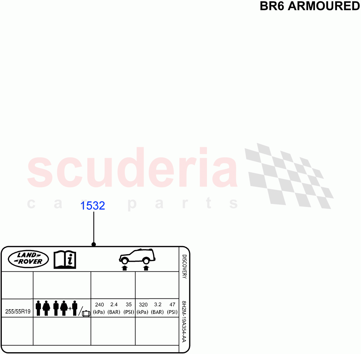 Labels (With B6 Level Armouring) ((V) FROMAA000001) of Land Rover Land Rover Discovery 4 (2010-2016) [3.0 Diesel 24V DOHC TC]
