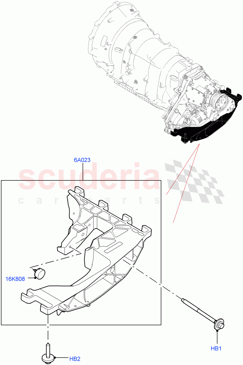 Transmission Mounting (3.0L AJ20D6 Diesel High) ((V) FROMMA000001) of Land Rover Land Rover Range Rover Velar (2017+) [5.0 OHC SGDI SC V8 Petrol]