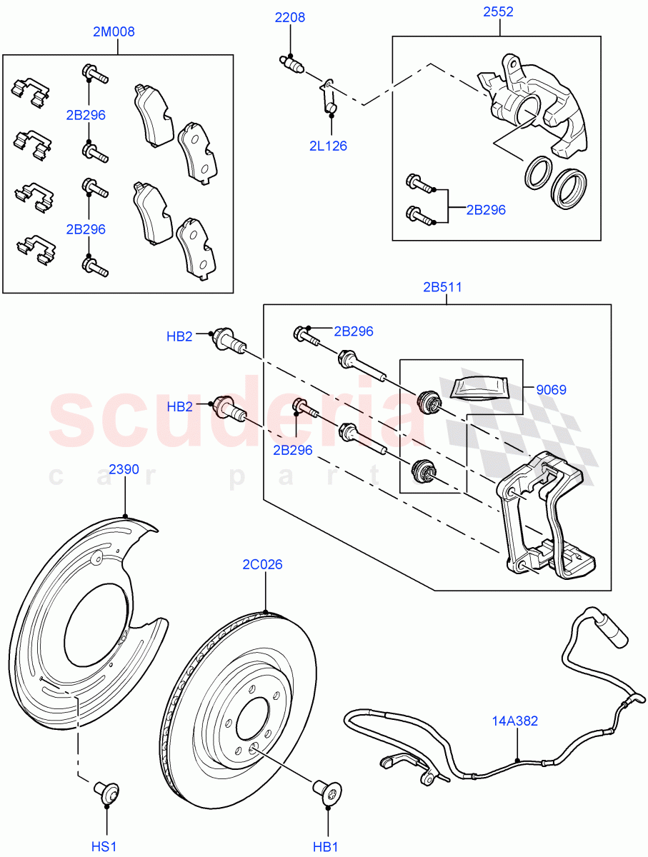 Rear Brake Discs And Calipers (Front Disc And Caliper Size 19, Disc And Caliper Size-Frt 19/RR 19) ((V) FROMGA652129) of Land Rover Land Rover Range Rover Sport (2014+) [2.0 Turbo Petrol AJ200P]