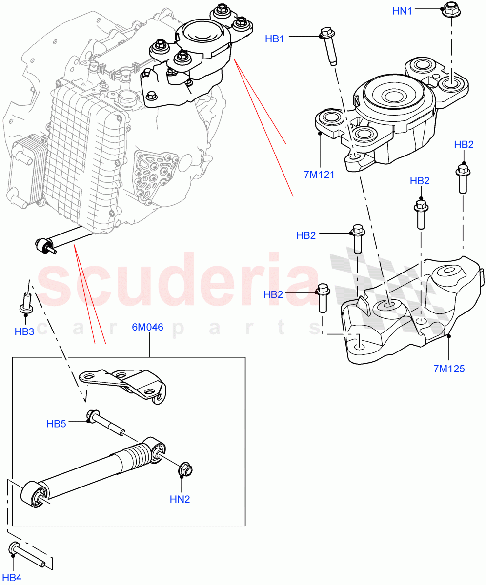 Transmission Mounting (2.0L I4 High DOHC AJ200 Petrol, Changsu (China), 2.0L I4 Mid DOHC AJ200 Petrol) ((V) FROMHG161788) of Land Rover Land Rover Range Rover Evoque (2012-2018) [2.0 Turbo Petrol AJ200P]