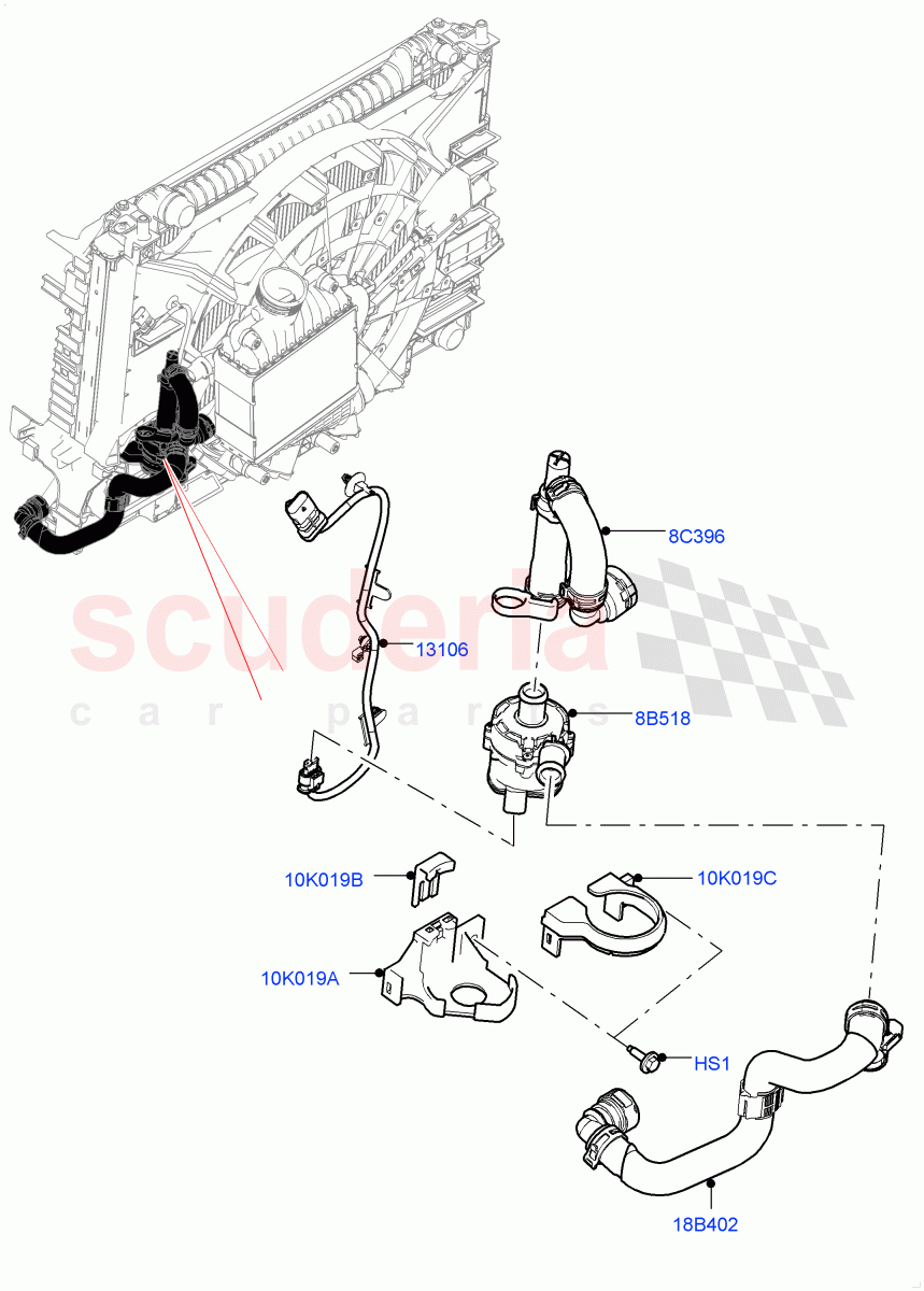Water Pump (Auxiliary Unit) (2.0L I4 DSL MID DOHC AJ200) of Land Rover Land Rover Range Rover Velar (2017+) [2.0 Turbo Diesel]