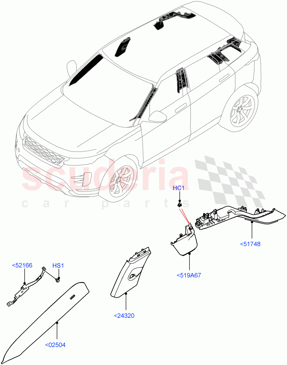 Side Trim (Upper) (Changsu (China)) of Land Rover Land Rover Range Rover Evoque (2019+) [2.0 Turbo Diesel]