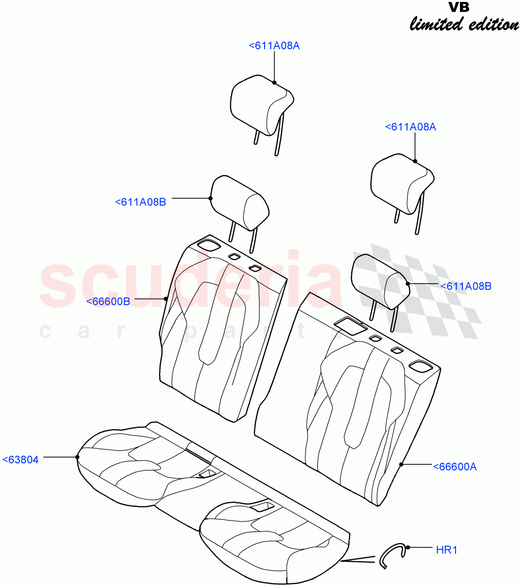 Rear Seat Covers (Victoria Beckham Limited Edition, Halewood (UK)) of Land Rover Land Rover Range Rover Evoque (2012-2018) [2.0 Turbo Diesel]