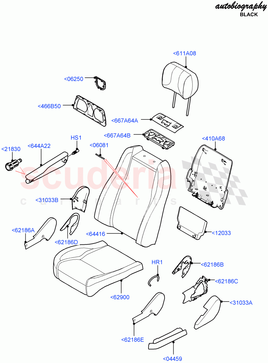 Front Seat Covers (Autobiography Black / SV Autobiography) (2S AL Leather Diamond, Limited Edition Lux Leather) ((V) FROMJA000001) of Land Rover Land Rover Range Rover (2012-2021) [3.0 Diesel 24V DOHC TC]