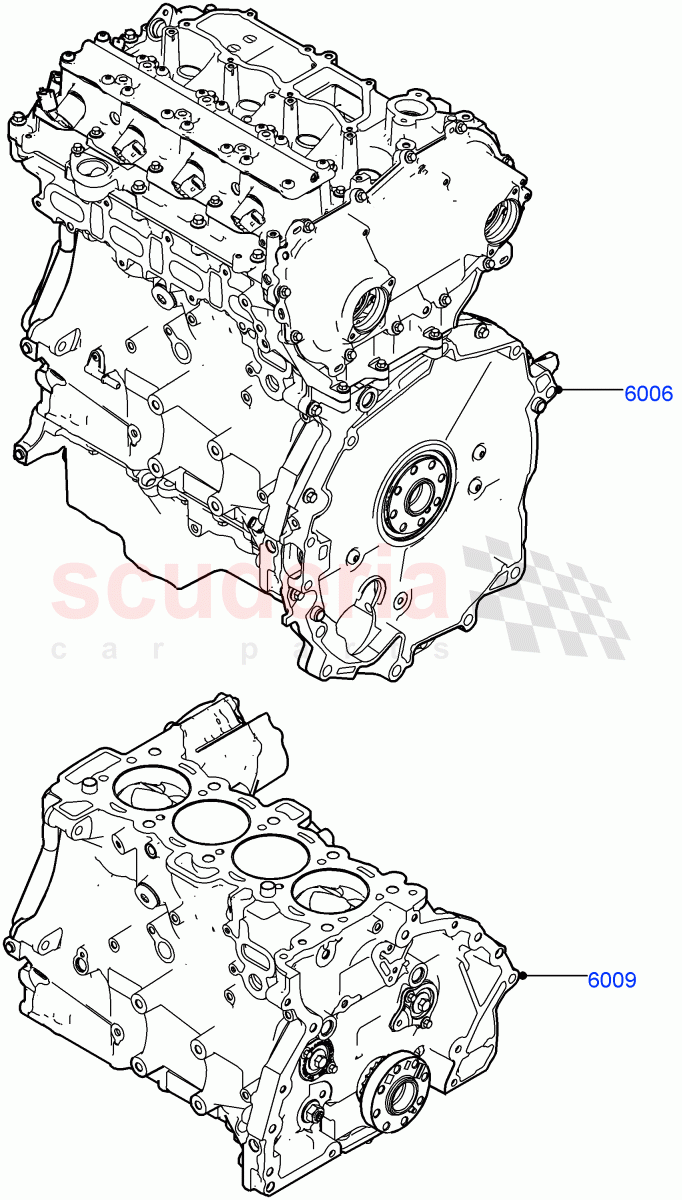 Service Engine And Short Block (2.0L AJ20P4 Petrol High PTA, Halewood (UK), 2.0L AJ20P4 Petrol E100 PTA, 2.0L AJ20P4 Petrol Mid PTA) of Land Rover Land Rover Range Rover Evoque (2019+) [2.0 Turbo Petrol AJ200P]