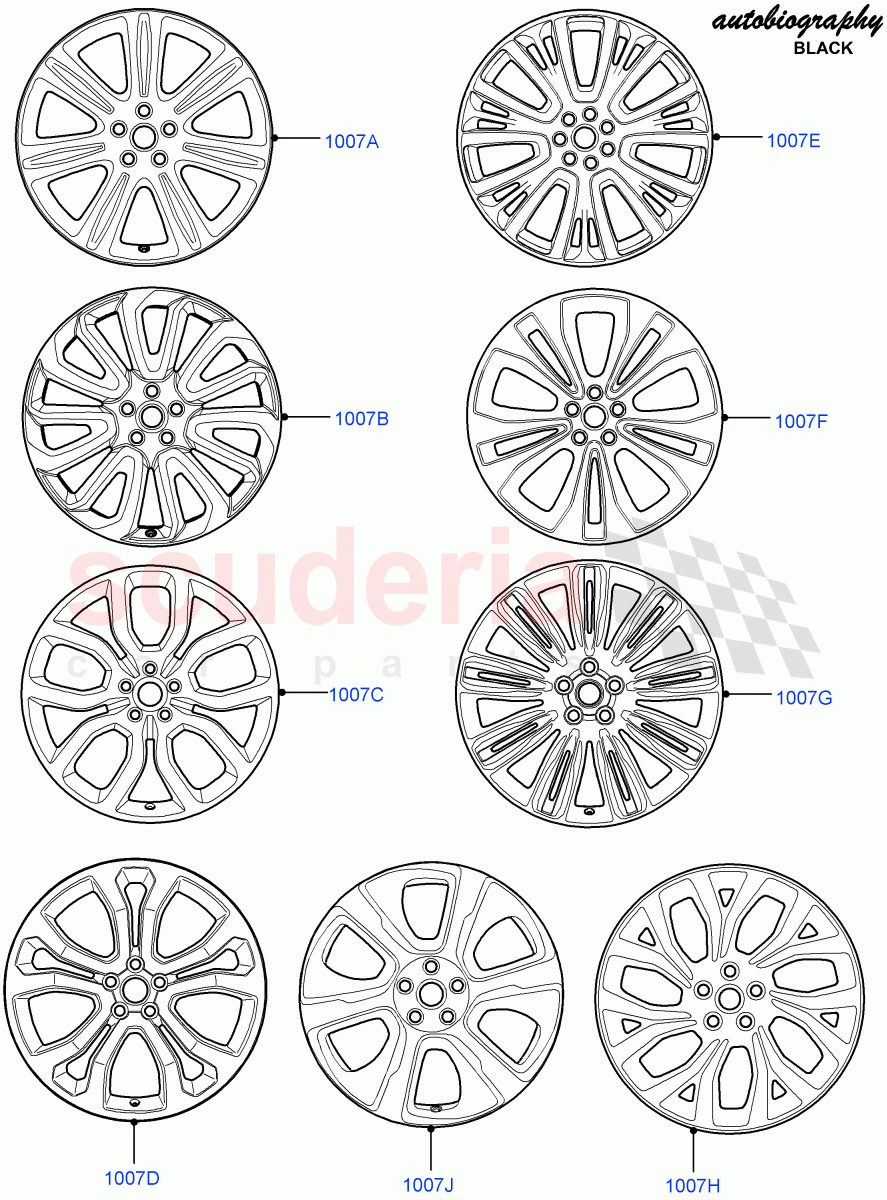 Wheels (Autobiography Black / SV Autobiography) (Limited Package, Less Version Package) ((V) FROMEA000001) of Land Rover Land Rover Range Rover (2012-2021) [2.0 Turbo Petrol AJ200P]