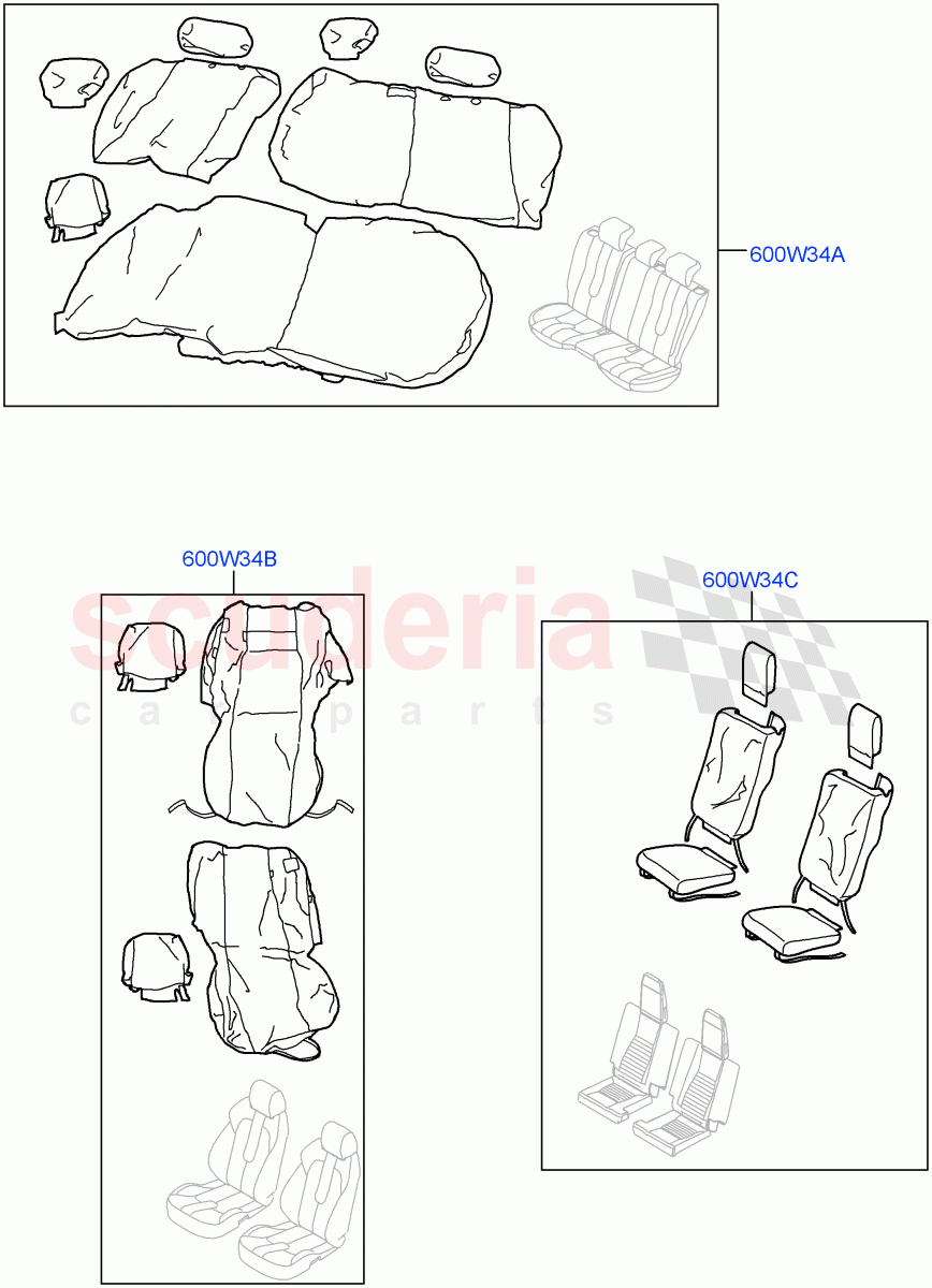 Accessory Seat Covers (Accessory) (Halewood (UK), Itatiaia (Brazil)) of Land Rover Land Rover Discovery Sport (2015+) [2.0 Turbo Petrol AJ200P]