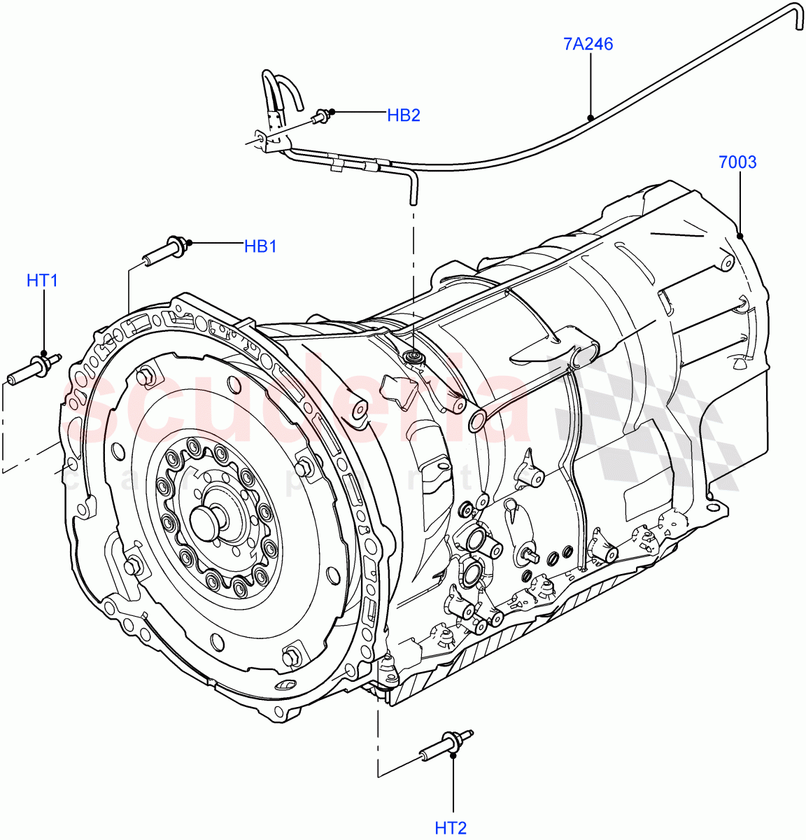 Auto Trans Assy & Speedometer Drive (Nitra Plant Build) (4.4L DOHC DITC V8 Diesel, 8 Speed Auto Trans ZF 8HP70 4WD, 3.0 V6 Diesel) ((V) FROMK2000001) of Land Rover Land Rover Discovery 5 (2017+) [3.0 Diesel 24V DOHC TC]