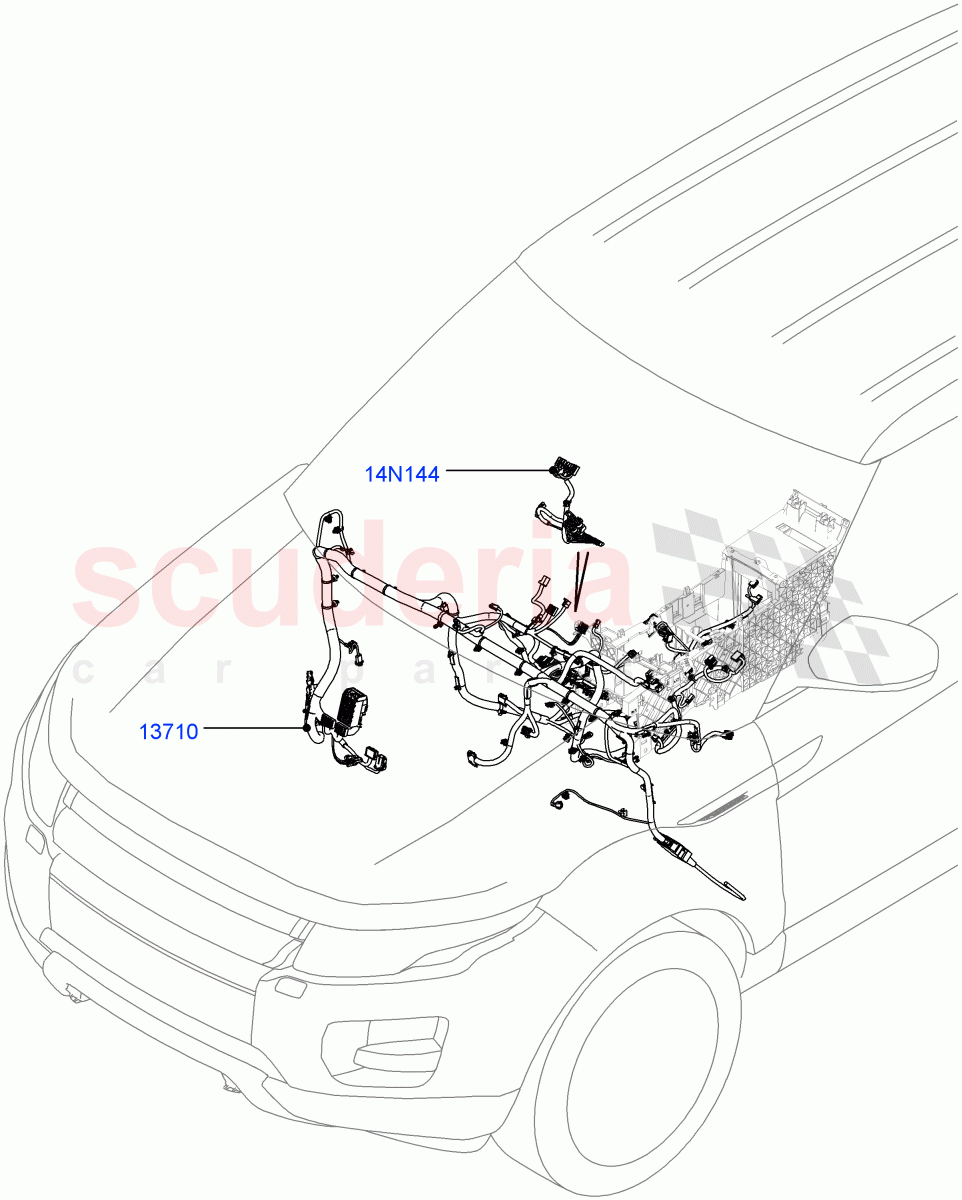 Electrical Wiring - Engine And Dash (Facia) (5 Door, Itatiaia (Brazil)) ((V) FROMGT000001) of Land Rover Land Rover Range Rover Evoque (2012-2018) [2.0 Turbo Petrol AJ200P]