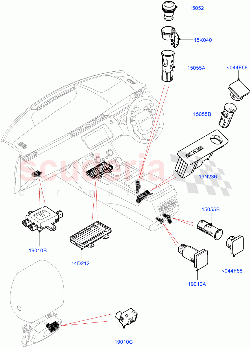 Instrument Panel Related Parts (Halewood (UK)) of Land Rover Land Rover Range Rover Evoque (2019+) [2.0 Turbo Petrol AJ200P]