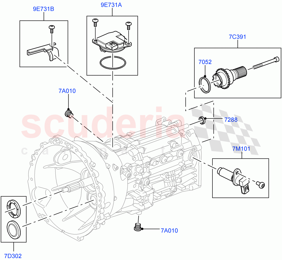 Manual Transmission External Cmpnts (6 Speed Man ZF S6-53) ((V) FROMAA000001, (V) TOBA999999) of Land Rover Land Rover Discovery 4 (2010-2016) [3.0 DOHC GDI SC V6 Petrol]