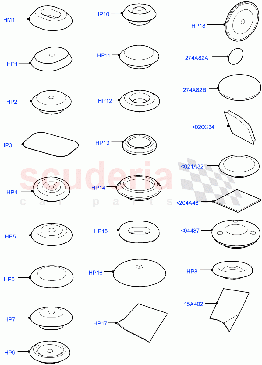 Plugs - Body (Itatiaia (Brazil)) of Land Rover Land Rover Range Rover Evoque (2019+) [1.5 I3 Turbo Petrol AJ20P3]