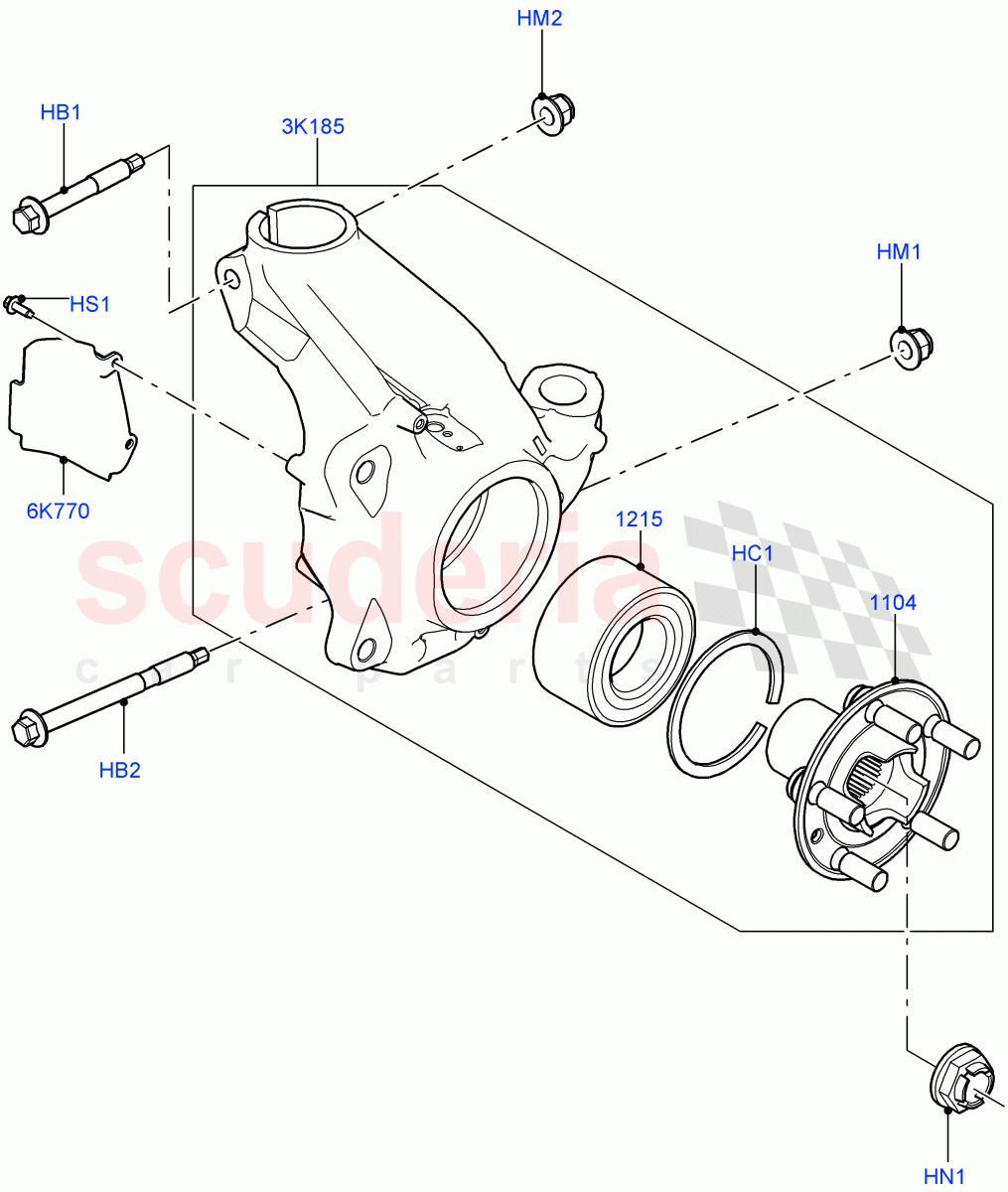 Front Knuckle And Hub (Halewood (UK)) ((V) TOKH999999) of Land Rover Land Rover Discovery Sport (2015+) [2.0 Turbo Petrol AJ200P]