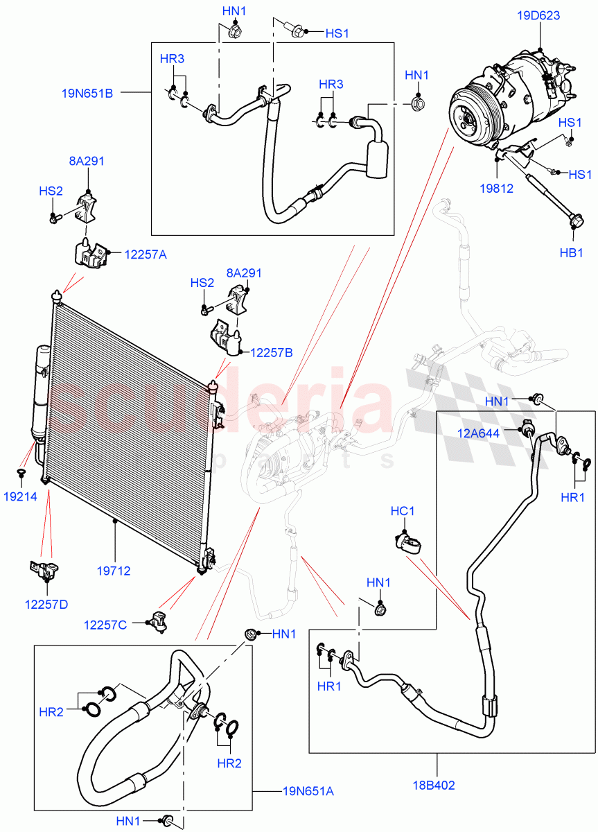Air Conditioning Condensr/Compressr (Front) (5.0 Petrol AJ133 DOHC CDA) ((V) FROMM2000001) of Land Rover Land Rover Defender (2020+) [2.0 Turbo Petrol AJ200P]