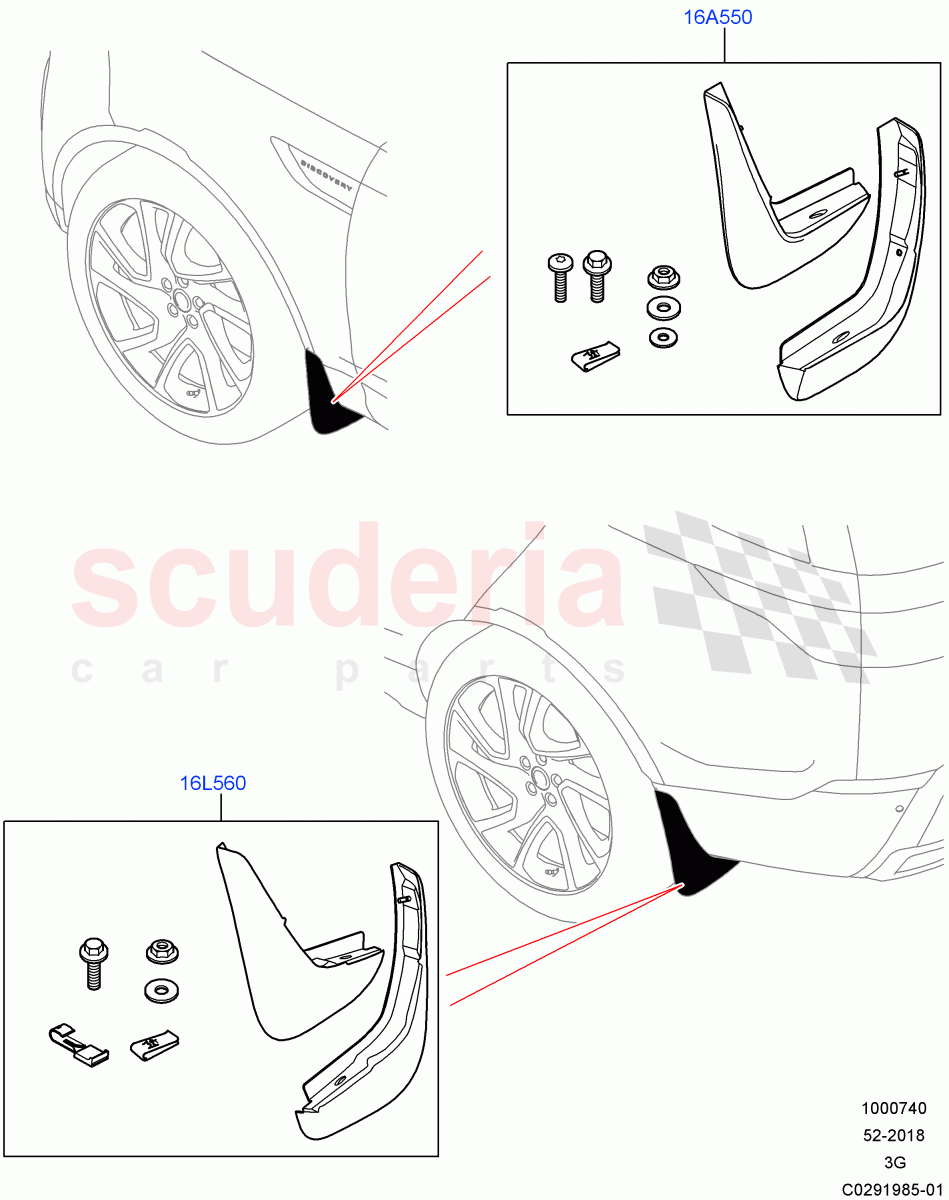 Mudflaps - Front & Rear (Halewood (UK)) of Land Rover Land Rover Range Rover Evoque (2019+) [2.0 Turbo Diesel]