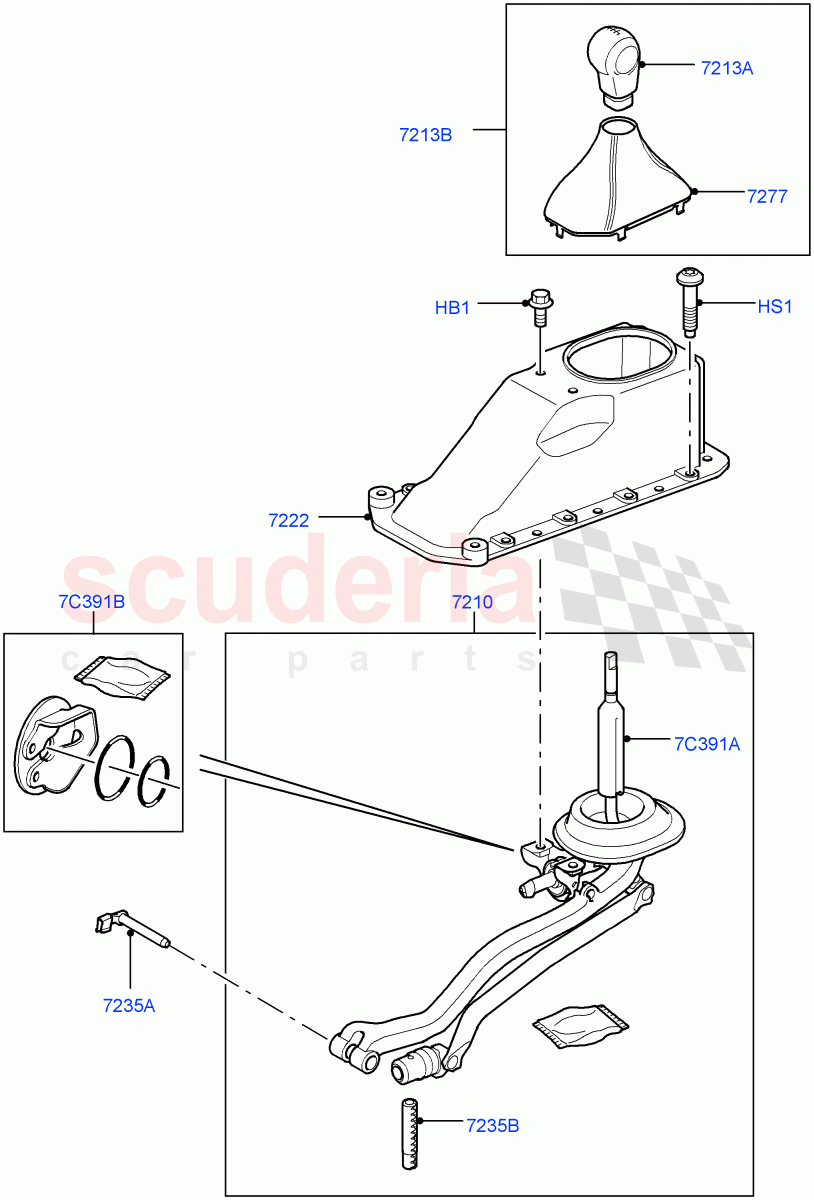 Gear Change Lever - Manual Trans (6 Speed Man ZF S6-53) ((V) FROMAA000001, (V) TOBA999999) of Land Rover Land Rover Discovery 4 (2010-2016) [3.0 DOHC GDI SC V6 Petrol]