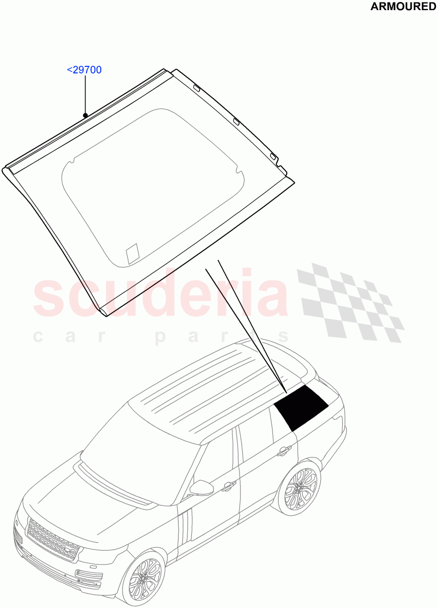 Quarter Windows (Armoured) ((V) FROMEA000001) of Land Rover Land Rover Range Rover (2012-2021) [3.0 DOHC GDI SC V6 Petrol]