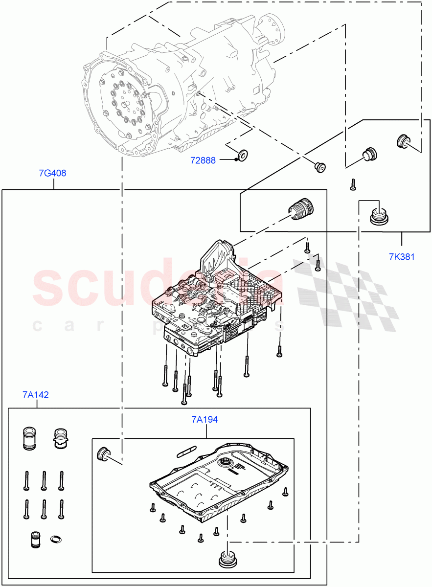 Valve Body - Main Control & Servo's (Nitra Plant Build) (3.0L AJ20P6 Petrol High, 8 Speed Auto Trans ZF 8HP76, 3.0L AJ20D6 Diesel High) of Land Rover Land Rover Discovery 5 (2017+) [3.0 I6 Turbo Diesel AJ20D6]