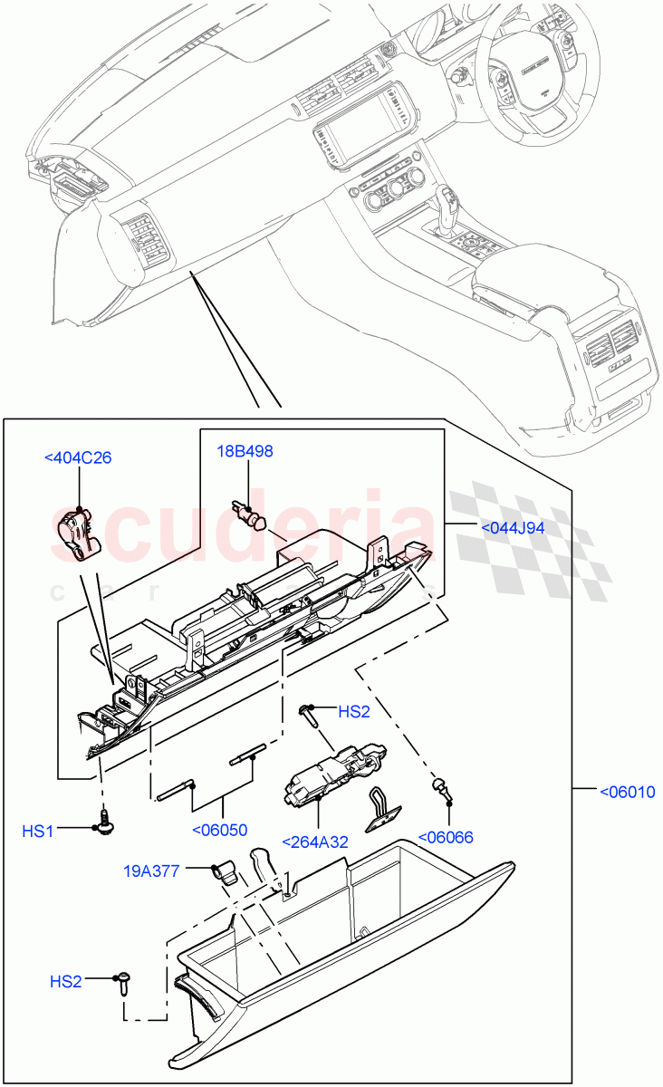 Glove Box ((V) TOHA999999) of Land Rover Land Rover Range Rover Sport (2014+) [3.0 Diesel 24V DOHC TC]