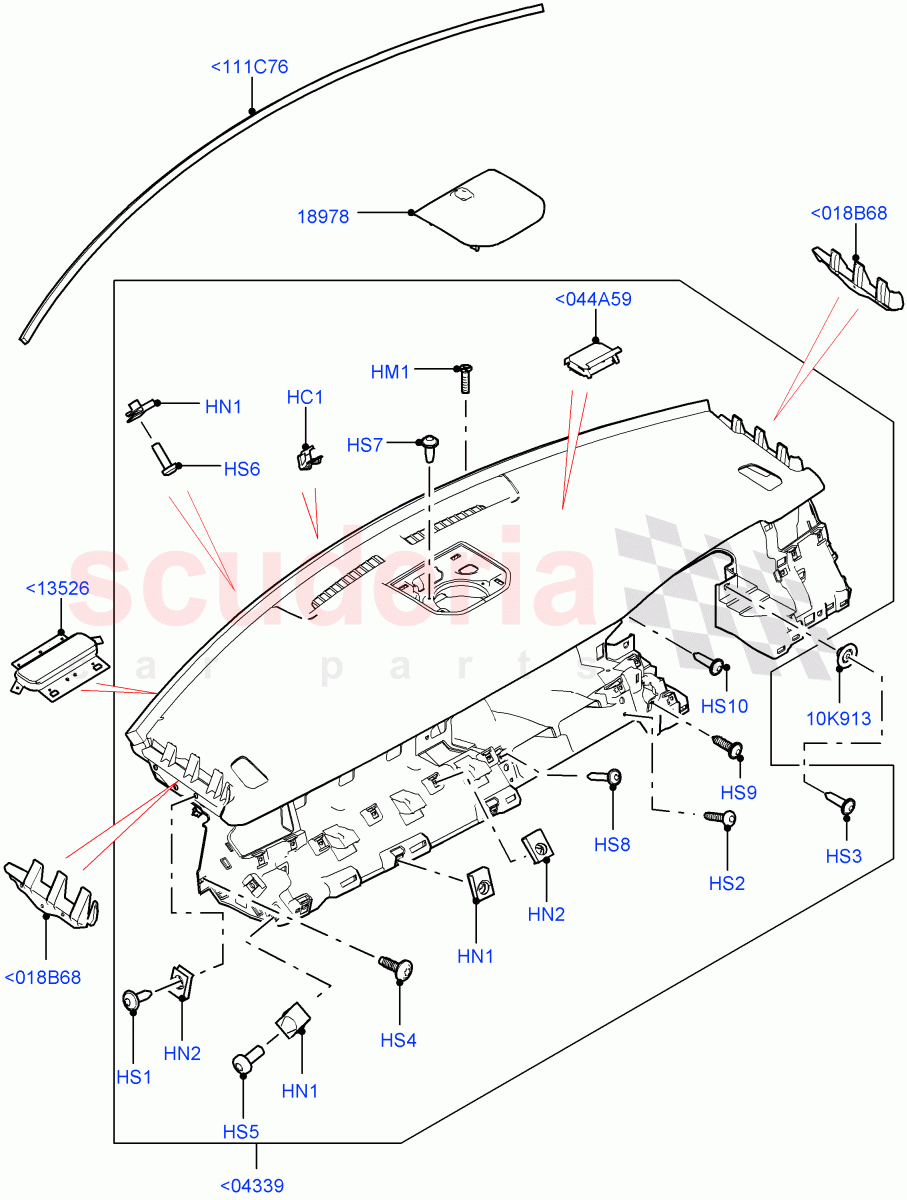Instrument Panel (Upper, External) (Changsu (China)) ((V) FROMFG000001, (V) TOKG446856) of Land Rover Land Rover Discovery Sport (2015+) [2.0 Turbo Petrol AJ200P]