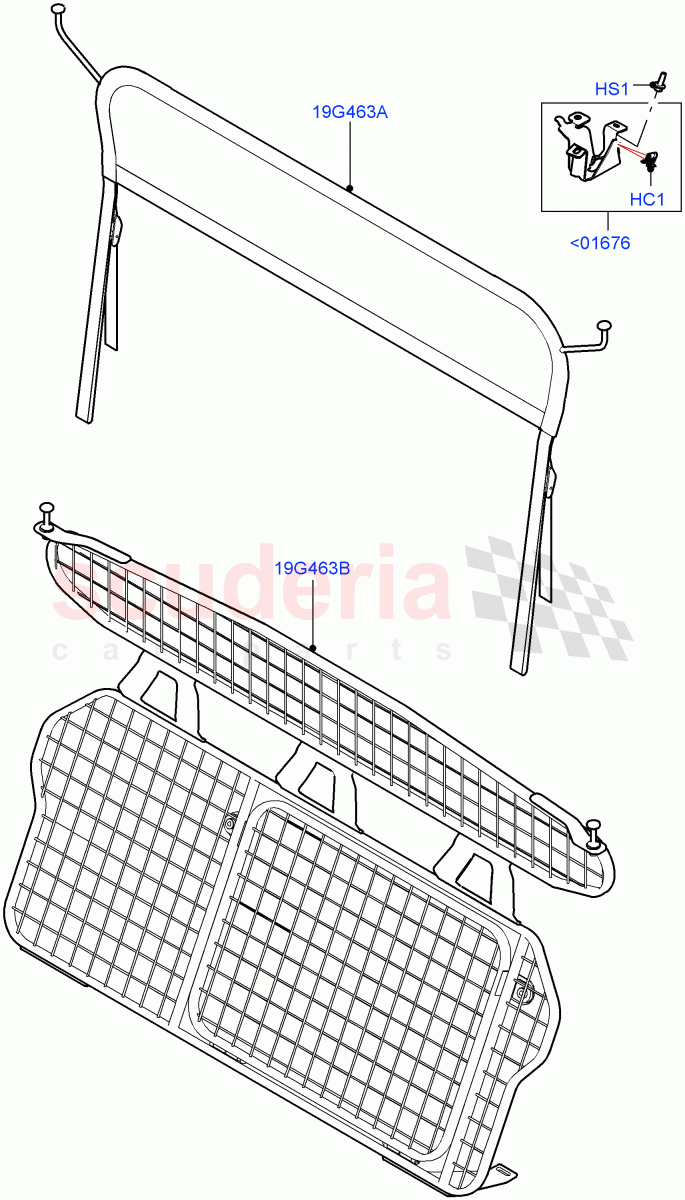Cargo Barrier (Itatiaia (Brazil)) of Land Rover Land Rover Range Rover Evoque (2019+) [1.5 I3 Turbo Petrol AJ20P3]