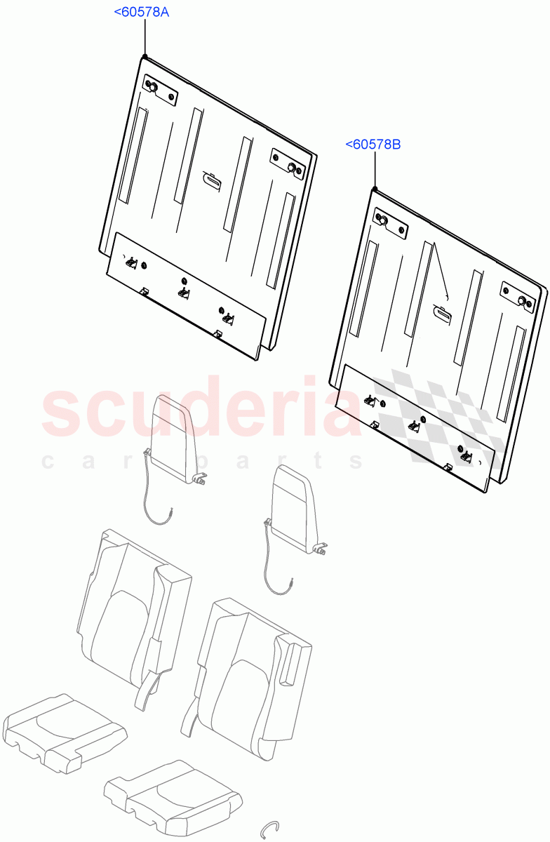 Rear Seat Back (With 3rd Row Double Seat) of Land Rover Land Rover Defender (2020+) [2.0 Turbo Petrol AJ200P]