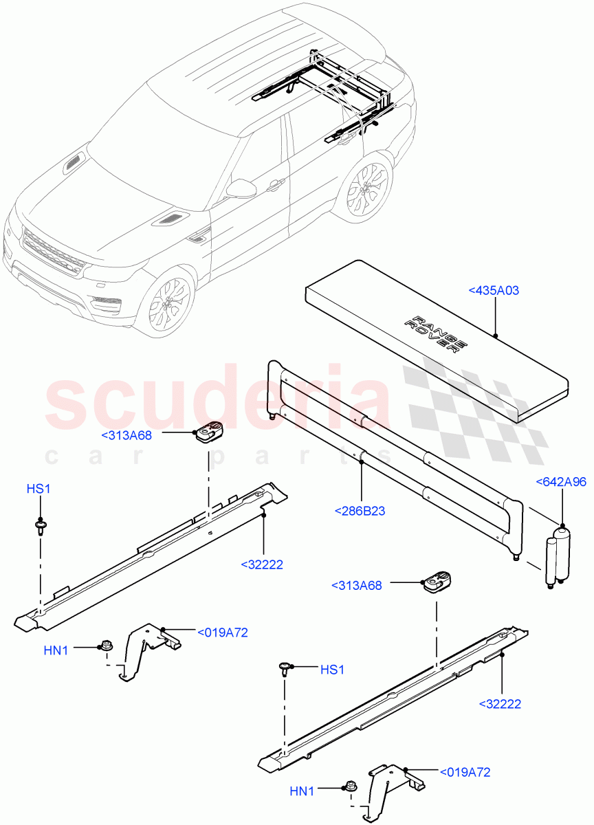 Load Compartment Trim (Floor) (Load Retainer Luggage Rails, Load Retainer Lugg Rail With Ret Kt) of Land Rover Land Rover Range Rover Sport (2014+) [3.0 Diesel 24V DOHC TC]