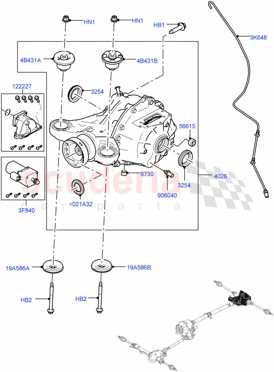Rear Axle (2.0L I4 DSL HIGH DOHC AJ200, Torque Vectoring By Braking (TVBB)) ((V) FROMHA000001) of Land Rover Land Rover Range Rover Sport (2014+) [2.0 Turbo Diesel]
