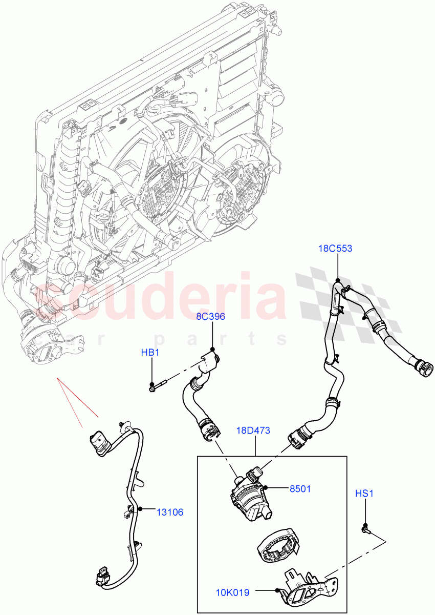 Water Pump (Auxiliary Unit) (3.0L AJ20D6 Diesel High) ((V) FROMMA000001) of Land Rover Land Rover Range Rover Velar (2017+) [3.0 I6 Turbo Diesel AJ20D6]