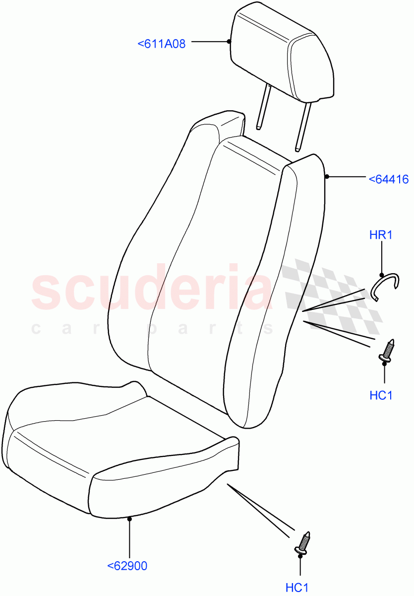 Front Seat Covers (Cloth Seat Fabric) ((V) FROMAA000001) of Land Rover Land Rover Range Rover Sport (2010-2013) [3.0 Diesel 24V DOHC TC]