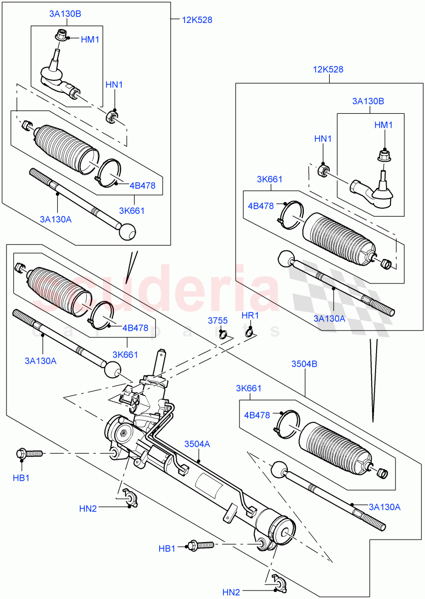 Steering Gear (RHD) ((V) FROMAA000001) of Land Rover Land Rover Discovery 4 (2010-2016) [5.0 OHC SGDI NA V8 Petrol]