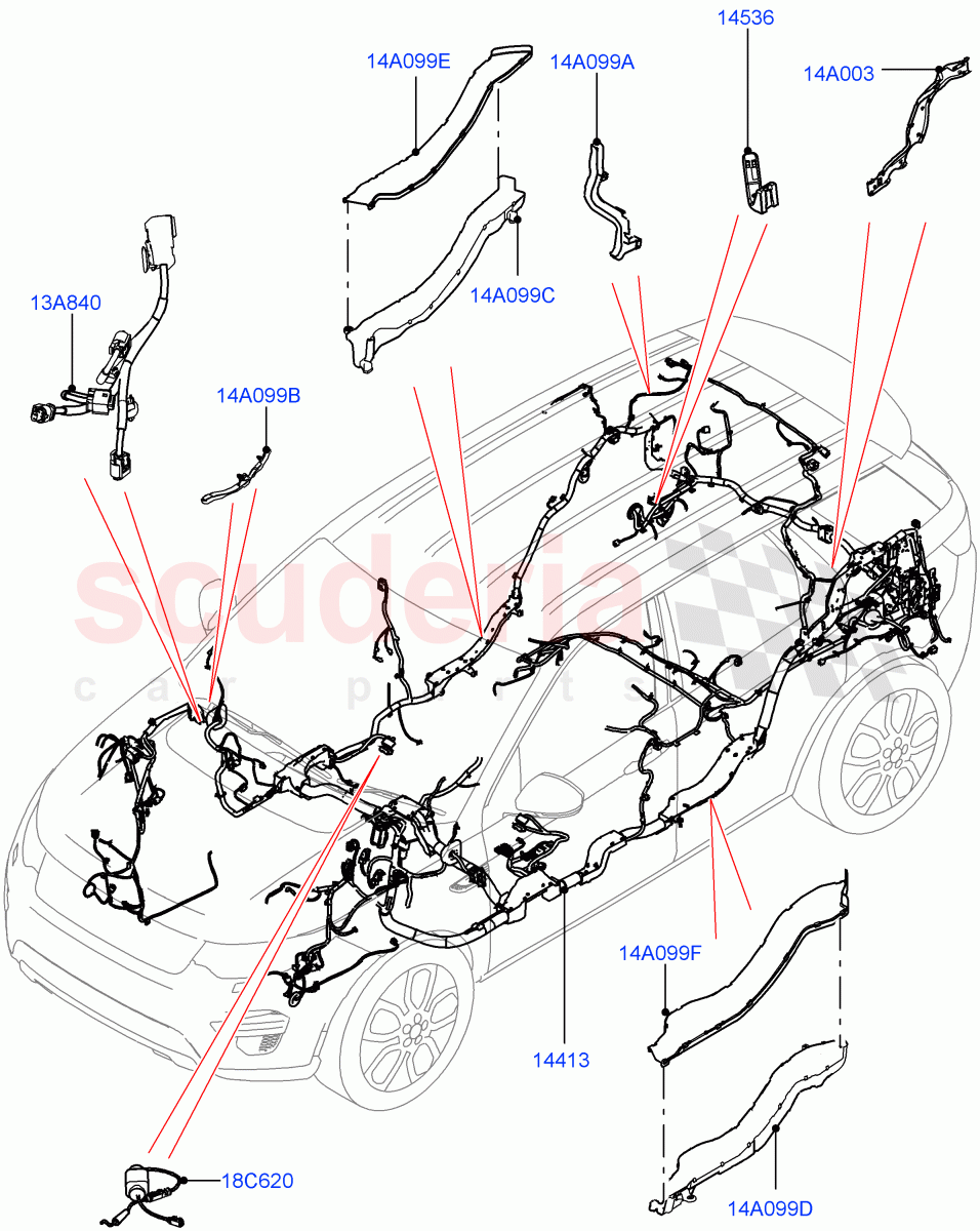 Electrical Wiring - Engine And Dash (Mega Harness) (Halewood (UK)) ((V) FROMLH000001) of Land Rover Land Rover Discovery Sport (2015+) [2.2 Single Turbo Diesel]