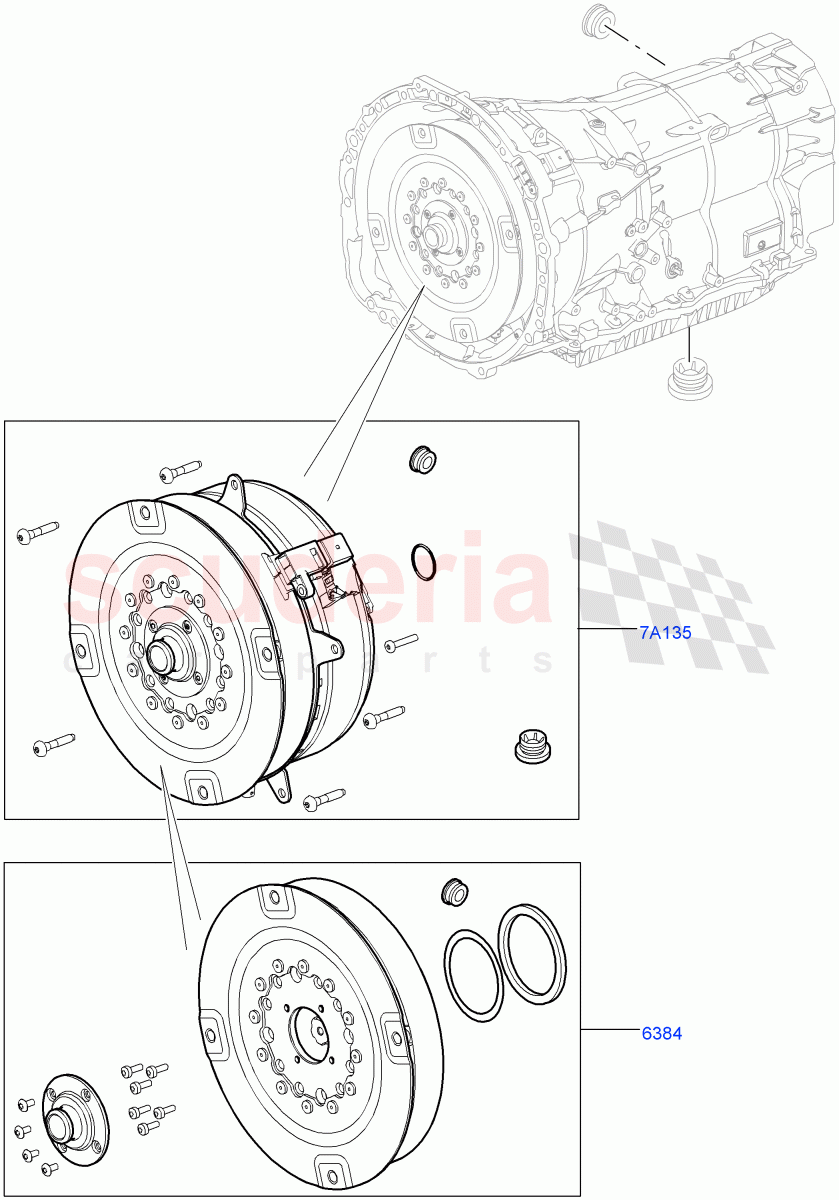 Hybrid Drive Modules (Hybrid Drive) (3.0 V6 D Gen2 Twin Turbo, 8 Speed Auto Trans ZF 8HP70 HEV 4WD, 3.0 V6 Diesel Electric Hybrid Eng, 3.0 V6 D Gen2 Mono Turbo) ((V) FROMFA000001) of Land Rover Land Rover Range Rover (2012-2021) [3.0 I6 Turbo Petrol AJ20P6]
