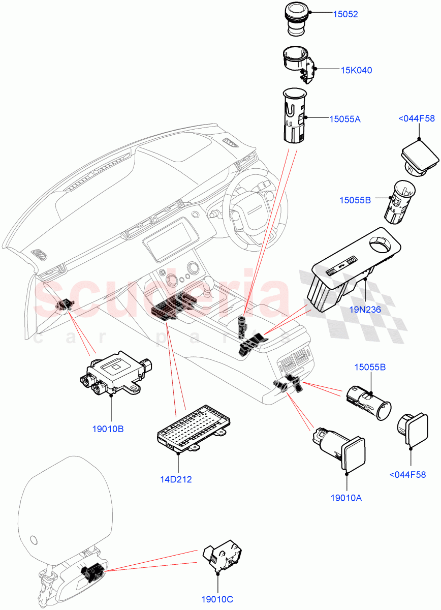 Instrument Panel Related Parts (Changsu (China)) of Land Rover Land Rover Range Rover Evoque (2019+) [2.0 Turbo Petrol AJ200P]