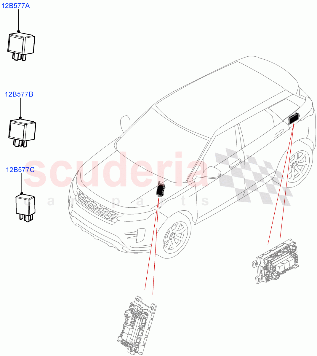 Relays (Halewood (UK)) of Land Rover Land Rover Range Rover Evoque (2019+) [2.0 Turbo Diesel]