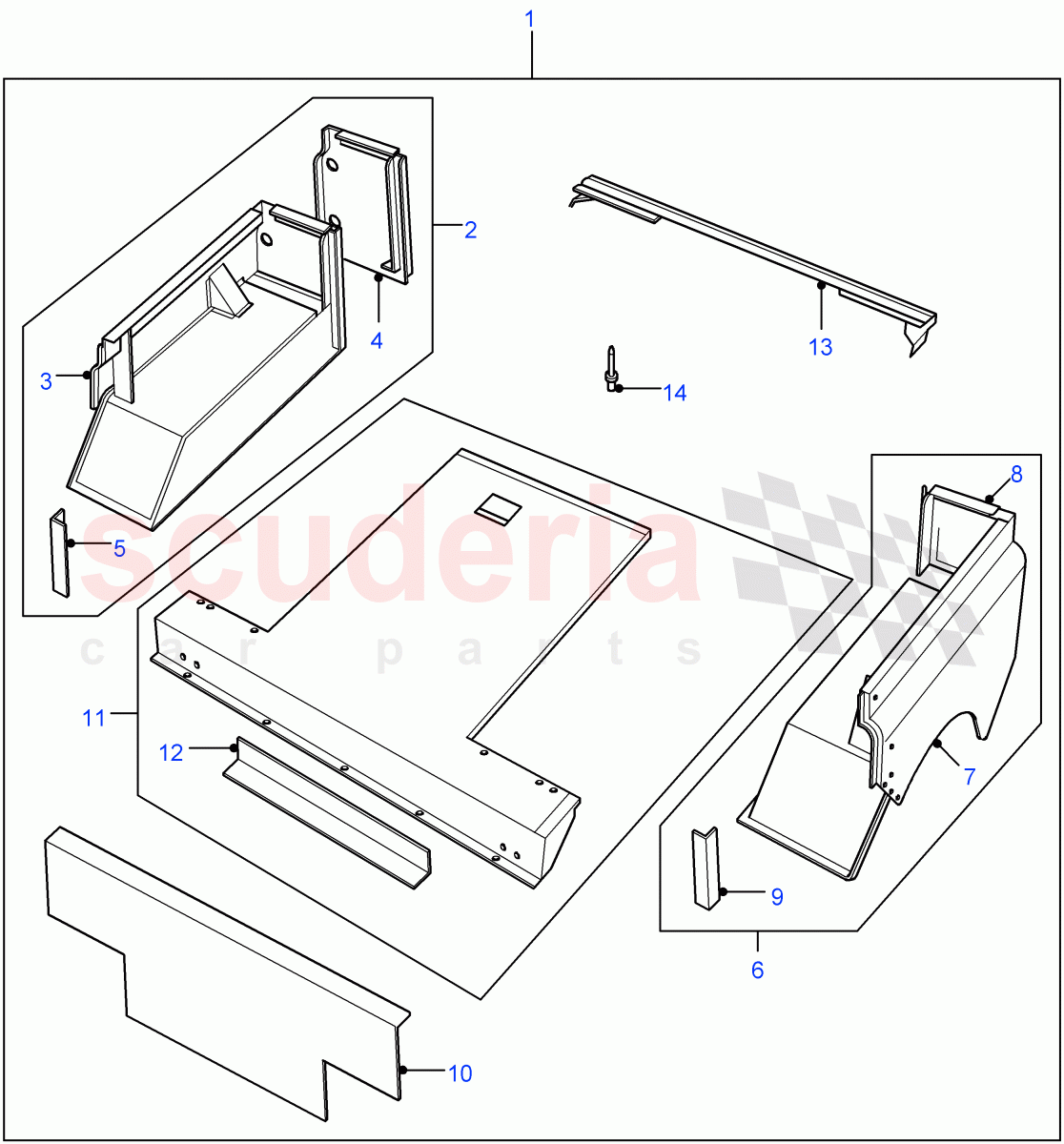 Rear Body Lower (Crew Cab Pick Up, 110" Wheelbase) ((V) FROM7A000001) of Land Rover Land Rover Defender (2007-2016)