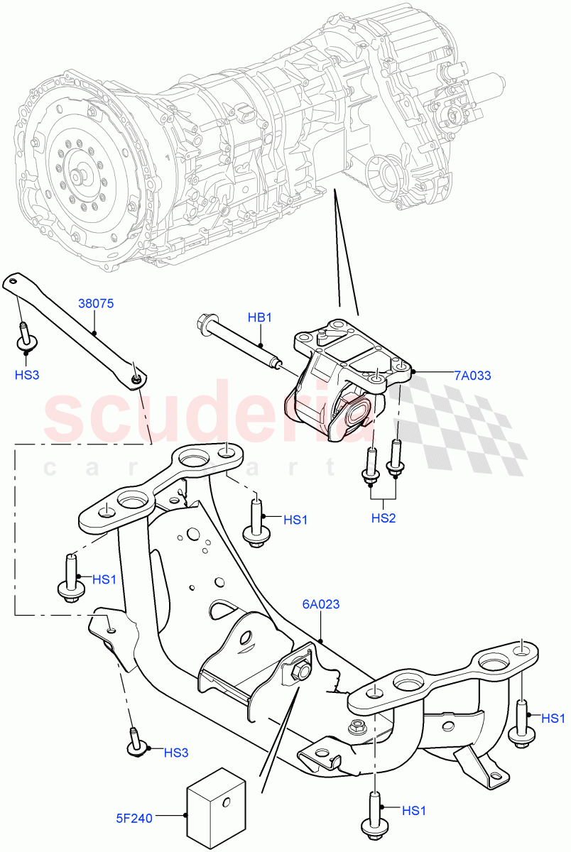 Transmission Mounting (3.0 V6 Diesel) ((V) TOHA999999) of Land Rover Land Rover Range Rover Sport (2014+) [2.0 Turbo Diesel]