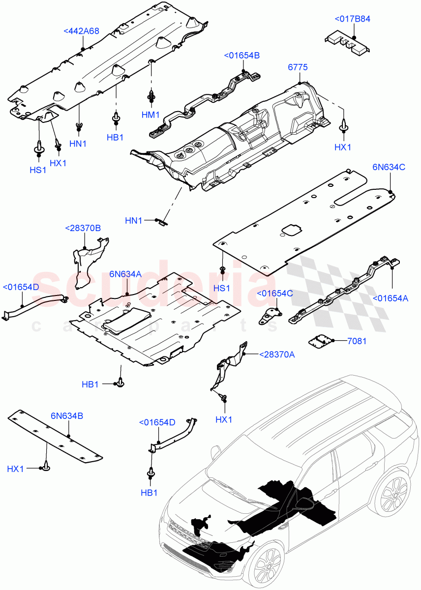 Splash And Heat Shields (Body, Front) (Changsu (China), Less Electric Engine Battery, Electric Engine Battery-MHEV) ((V) FROMKG446857) of Land Rover Land Rover Discovery Sport (2015+) [2.0 Turbo Diesel AJ21D4]