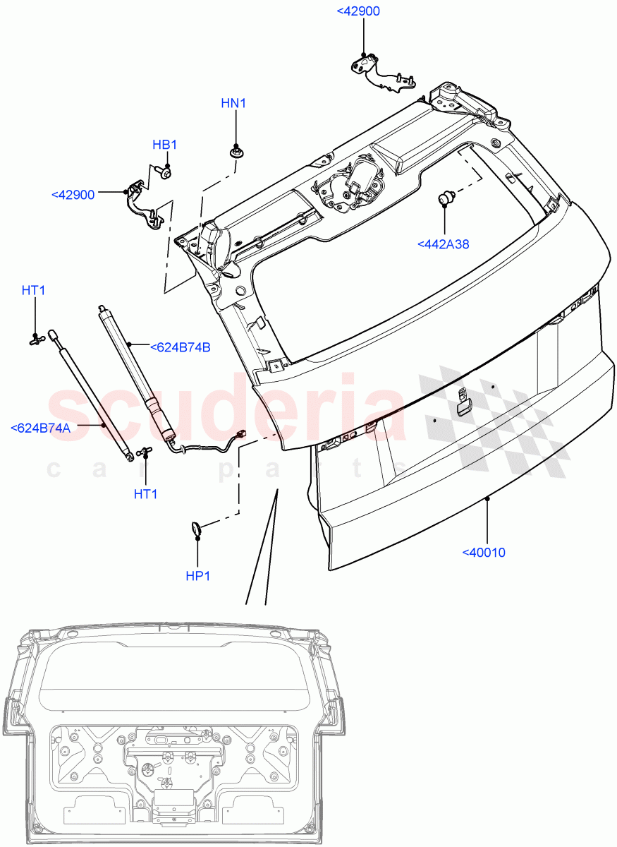 Luggage Compartment Door (Door And Fixings) (3 Door, Halewood (UK), 5 Door) of Land Rover Land Rover Range Rover Evoque (2012-2018) [2.0 Turbo Diesel]
