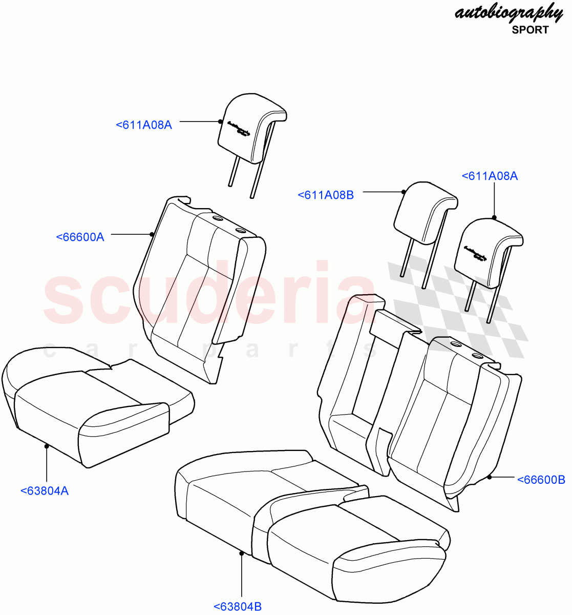 Rear Seat Covers (Windsor (M-L), Autobiography Sales Badge) ((V) FROMAA000001) of Land Rover Land Rover Range Rover Sport (2010-2013) [5.0 OHC SGDI SC V8 Petrol]