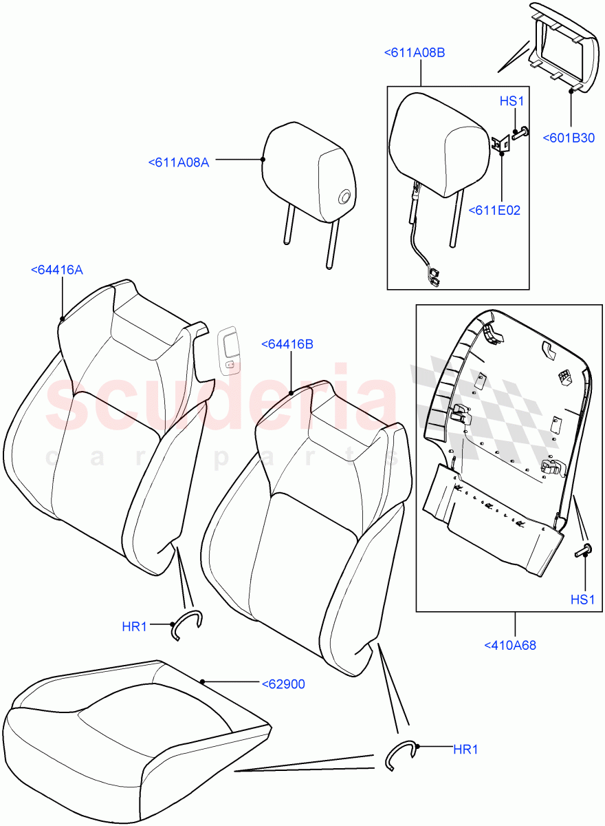 Front Seat Covers (5 Door, Windsor Sport Leather Perforated, Halewood (UK), 3 Door) ((V) FROMGH000001) of Land Rover Land Rover Range Rover Evoque (2012-2018) [2.2 Single Turbo Diesel]