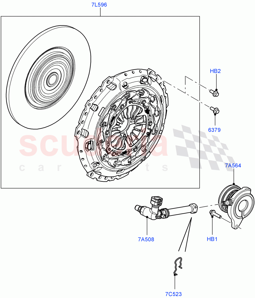 Clutch (6 Speed Manual Trans-JLR M66 2WD, Halewood (UK), 6 Speed Manual Trans M66 - AWD, 6-Speed Manual Transaxle - M66 2WD) of Land Rover Land Rover Discovery Sport (2015+) [2.0 Turbo Petrol GTDI]