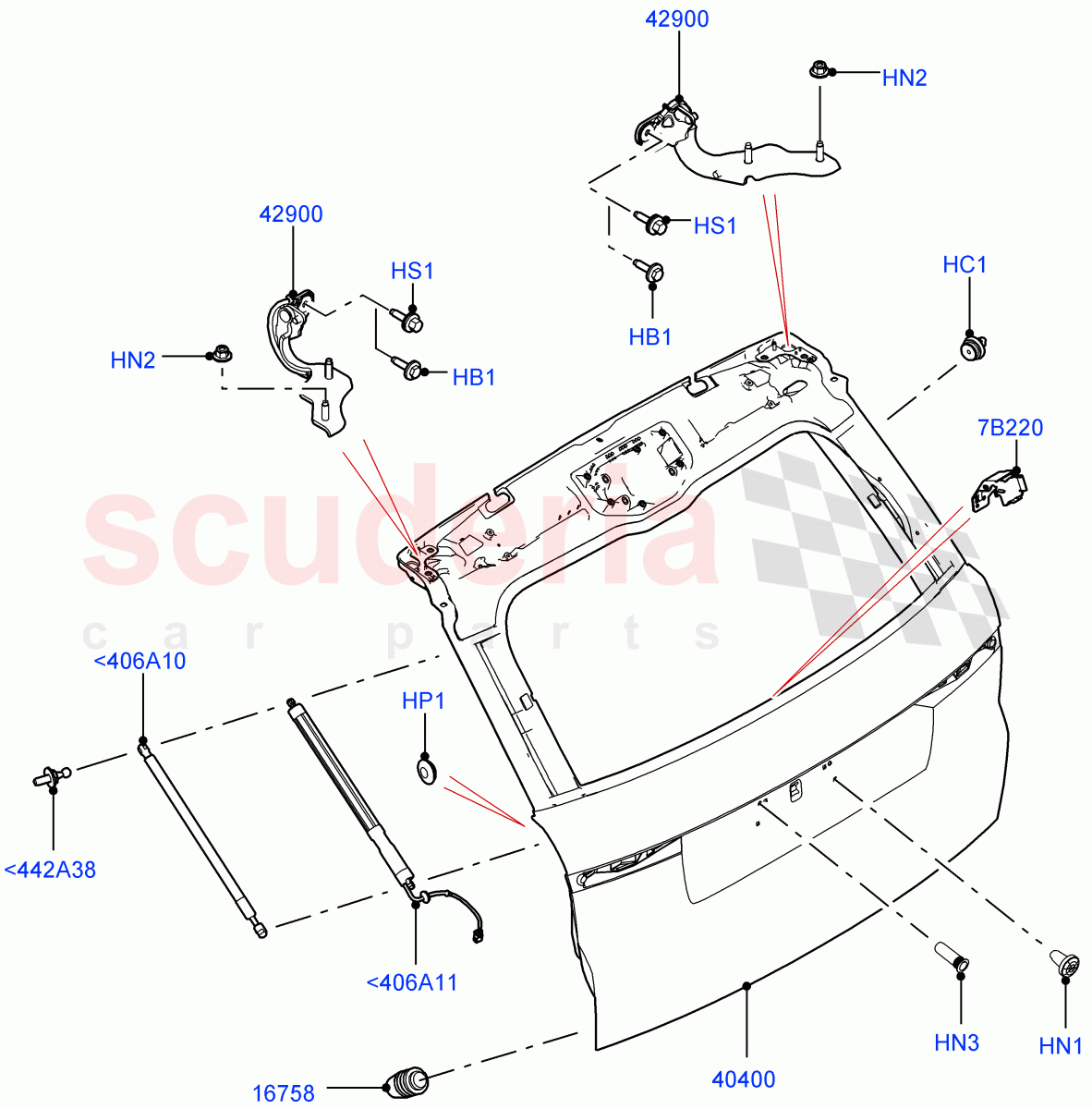 Luggage Compartment Door (Door And Fixings) of Land Rover Land Rover Range Rover Sport (2014+) [3.0 I6 Turbo Petrol AJ20P6]