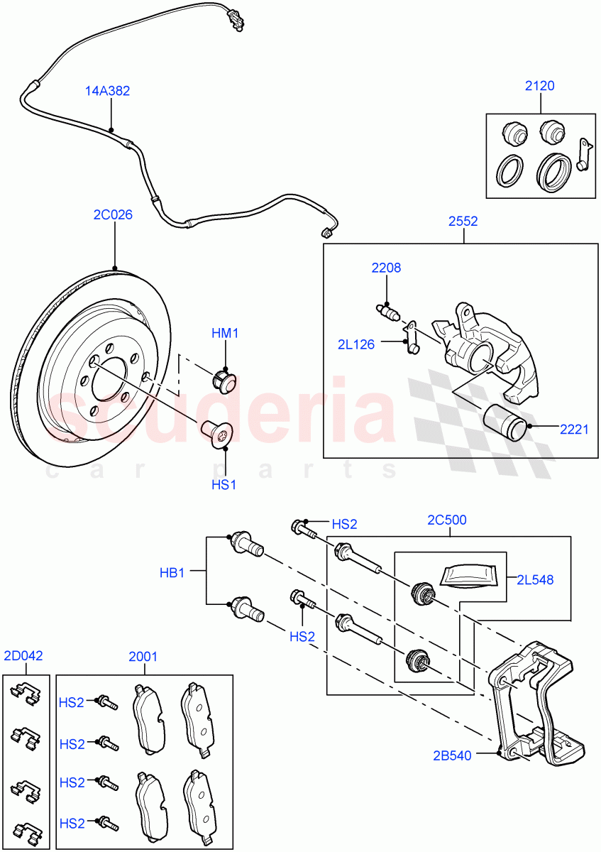 Rear Brake Discs And Calipers ((V) TO9A999999) of Land Rover Land Rover Range Rover Sport (2005-2009) [2.7 Diesel V6]