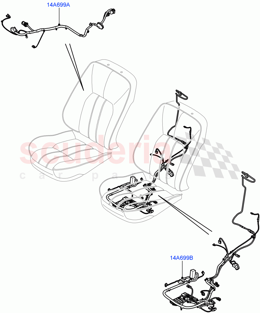 Wiring - Seats (Front Seats) ((V) FROMAA313069) of Land Rover Land Rover Range Rover (2010-2012) [3.6 V8 32V DOHC EFI Diesel]