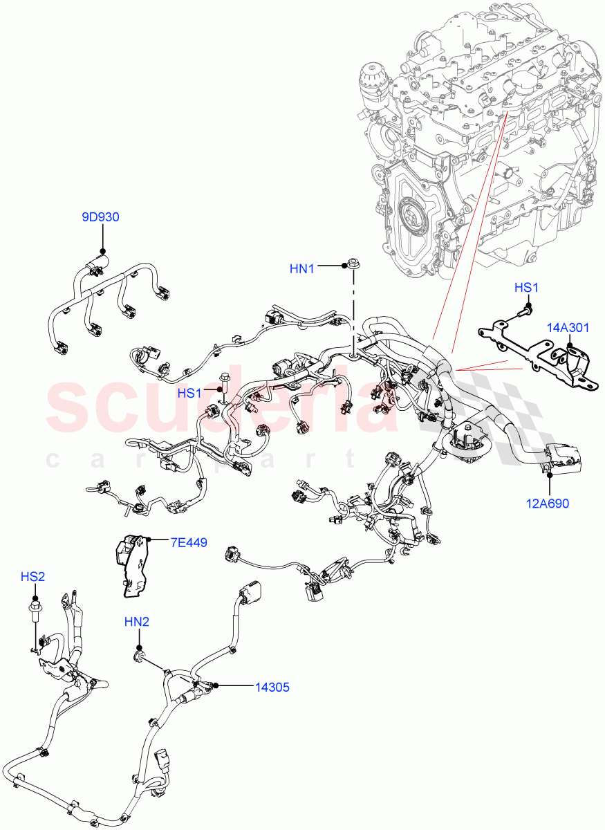 Electrical Wiring - Engine And Dash (2.0L AJ200P Hi PHEV) ((V) FROMJA000001) of Land Rover Land Rover Range Rover Sport (2014+) [2.0 Turbo Petrol GTDI]