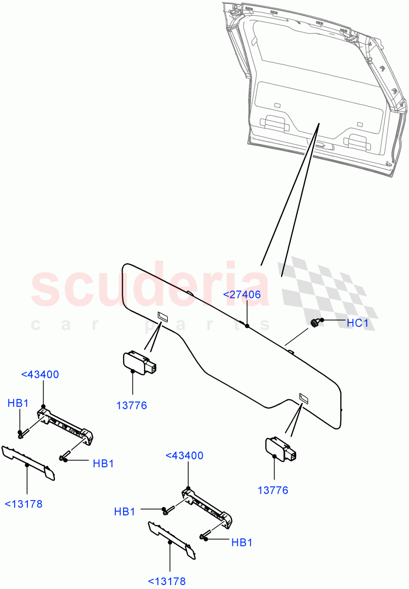 Back Door/Tailgate Trim Panels (Lower) of Land Rover Land Rover Range Rover Sport (2014+) [2.0 Turbo Petrol AJ200P]