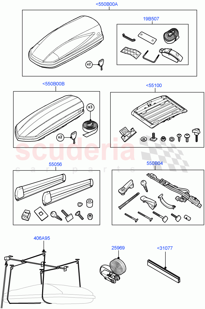 Carriers & Boxes (Itatiaia (Brazil)) of Land Rover Land Rover Range Rover Evoque (2019+) [2.0 Turbo Diesel AJ21D4]
