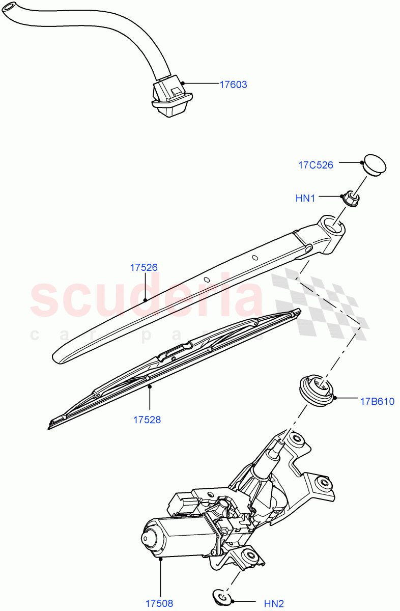 Rear Window Wiper And Washer ((V) TO9A999999) of Land Rover Land Rover Range Rover Sport (2005-2009) [4.4 AJ Petrol V8]